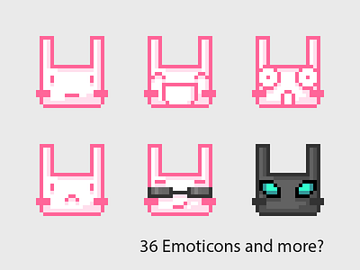 Pixel Emoticons emoticon pink pixel rabbit