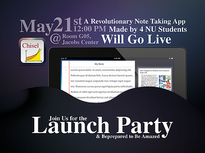 Flyer for the Launch Party