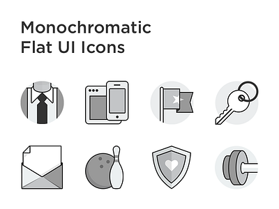 Monochromatic Flat UI Icons