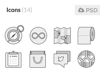 [Freebie] Monochromatic Flat UI Icons flat flat icon flat icons flat ui free freebie icon icons psd resources