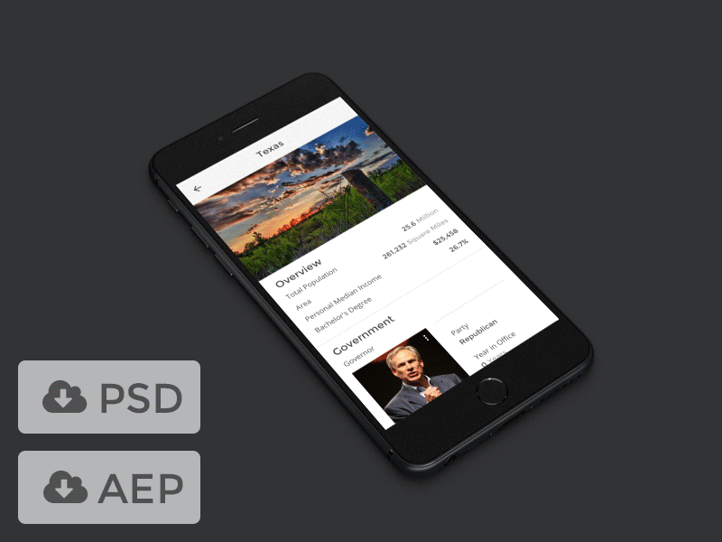 Mobile Detail Page Animation with Source Files ae freebie gif interaction iphone mobile mobile web psd responsive ui ux web design