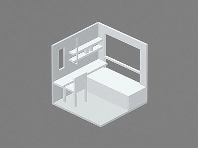 Room #8 3d blender isometric low poly room