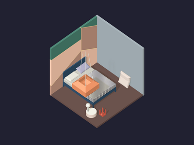Room #11 3d blender isometric low poly room