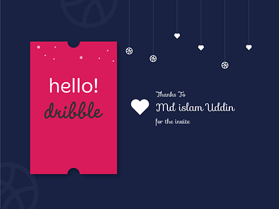 Hello Dribbble! banner design illustration invitation invite