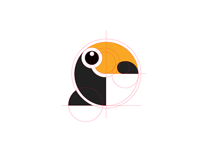 Toucan design graphics grid icon logo mark simple toucan