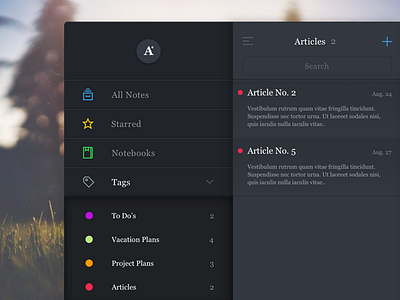 Alternote-Concept app concept dark desktop mac notes redesign theme