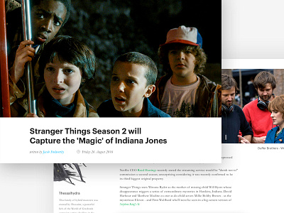 Article article design layout series stranger things tv typography web