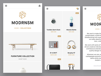 Shop app furniture minimal modernism online shop store web