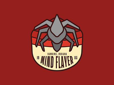 Mind Flayer badge flayer hawkins mind monster retro stranger things typography