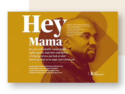 Hey Mama hiphop kanye lyrics rap sans serif serif typography west