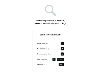 Dashboard Search dashboard payments search ui