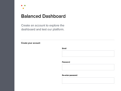 Dashboard signup dashboard payments signup ui
