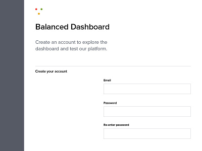 Dashboard signup