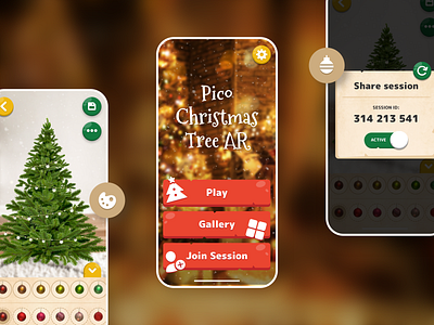 Pico Christmas Tree AR App app ar augmented reality augmentedreality christmas design game icons ui ux xmass