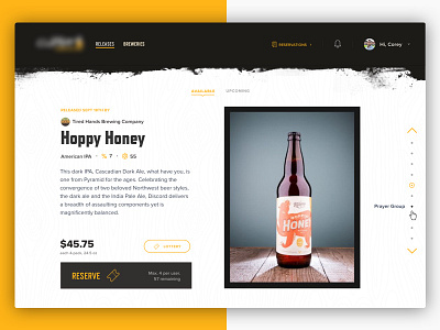 Reservation of special Beers ui design ux design web web app
