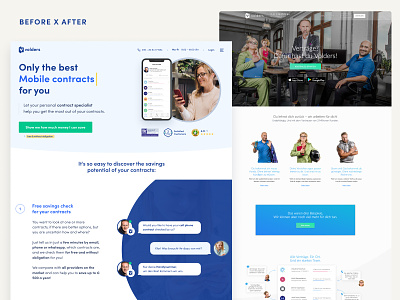 Home Page Before / After landing page research ui design ux