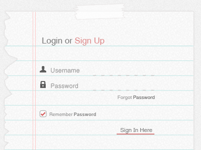 Paper Login in login paper sign ui web