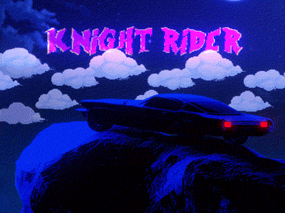 Knight Rider Video Game Intro Screen 16 bit 2d animation 3d animation 3d model 3d modeling 80s blender 3d blender3d knight rider synthwave video game vintage