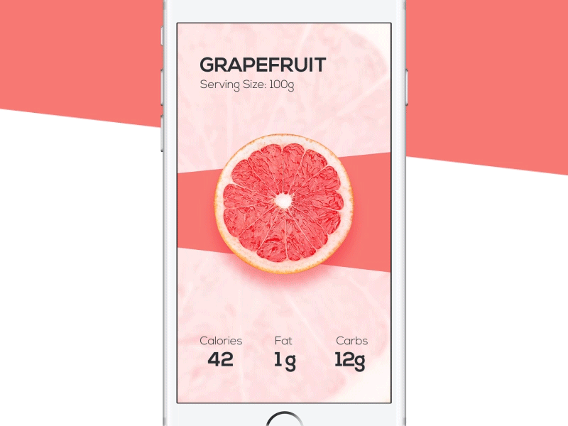 Health Mobile App ae animation food fresh fruit gif grapefruit motion transition ui ux