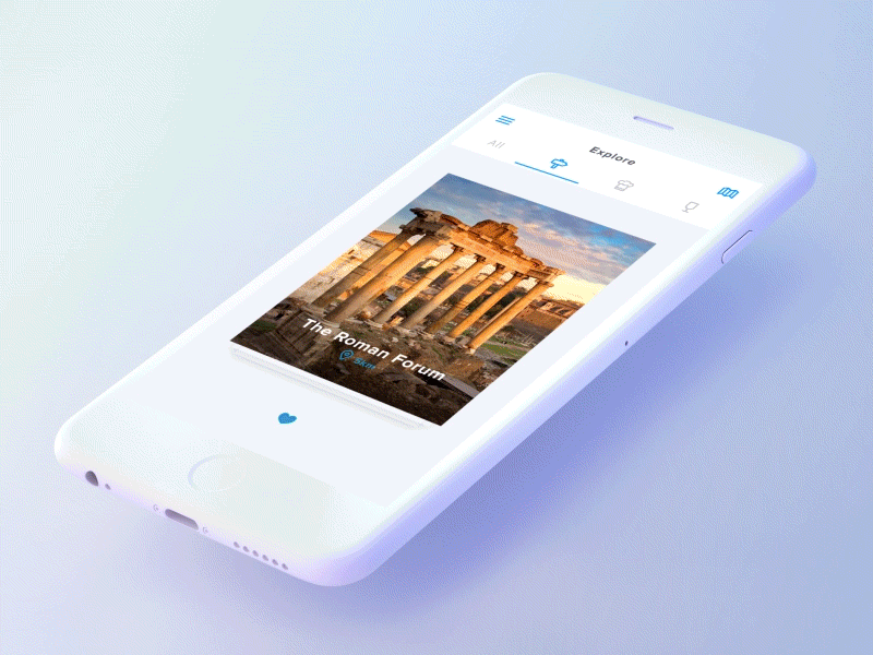 Travel App city image iphone minimalistic mobile mockup tinder travel ui ux white