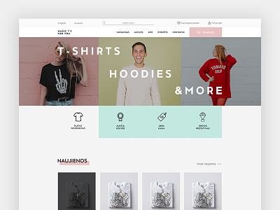 Magic T's bright clean colorful ecommerce homepage landing page minimal minimal design minimal website