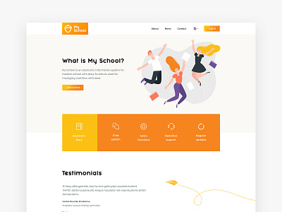 My School bright clean design homepage minimal website