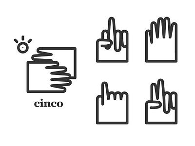Cinco branding design hands icon identity illustrations logo