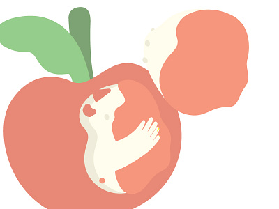 Just One Bite apple design drawing food hands icon illustration manzana mouth