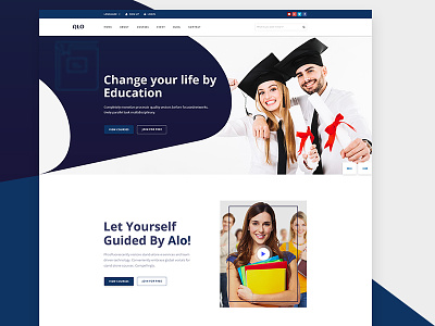 Educational Website clean homepage modern ui ux website