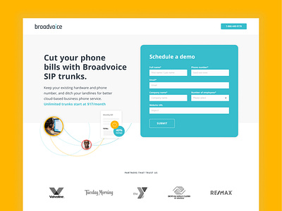 Broadvoice Product Landing Page Design branding hero homepage landing page design ui uxui website design