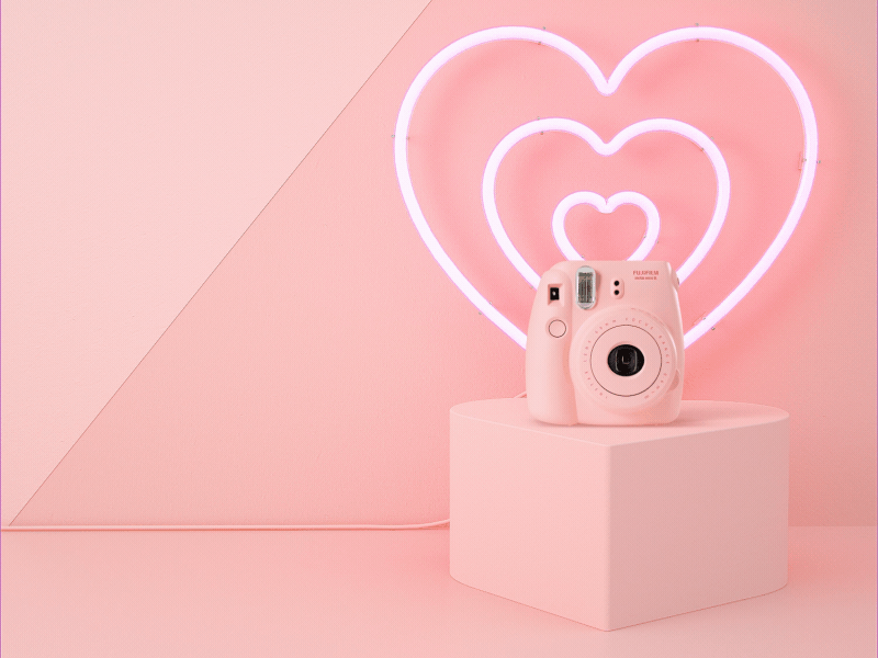 Neon Heart "Product Fauxtography" amazon c4d camera cinema 4d fuji heart instax neon octane pink valentines valentines day