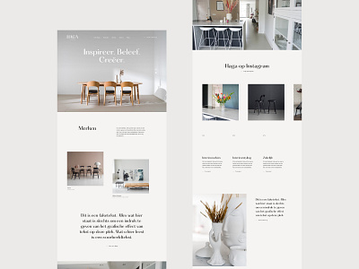 Haga Interiors clean flat header hero interior simple web webdesign white