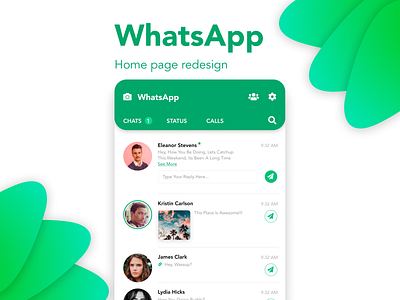 Whatsapp  home redesign