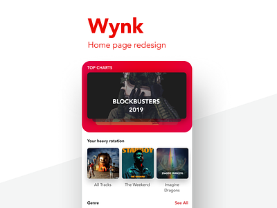 Wynk Homepage Redesign app app design design illustration mobile music app redesign ui uidesign uitrends uiux