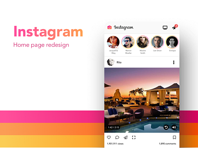 Instagram redesign dribbble app app design design illustration instagram mobile redesign uidesign uitrends