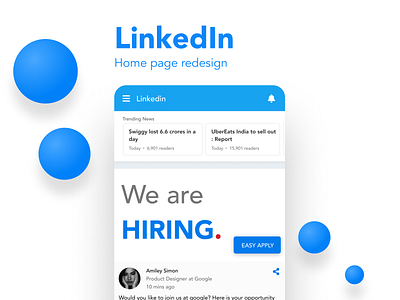 Linkedin redesign dribbble app app design design illustration jobs linkedin mobile redesign uidesign uitrends uiux