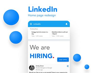 Linkedin redesign dribbble