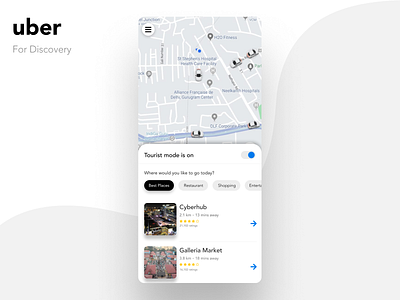 Uber Discovery Dribbble app app design design illustration mobile redesign travel uber uidesign uitrends uiux