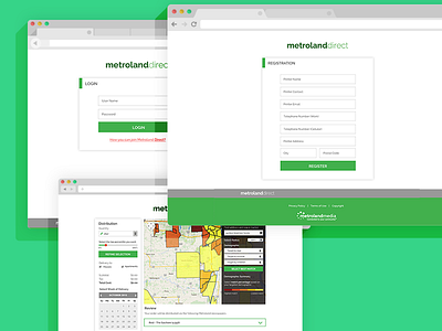Metroland Direct green interface register sign in ui user experience ux web design