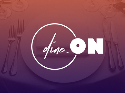 Dine.On logo branding clean gradient graphic design logo purple restaurant simple violet white