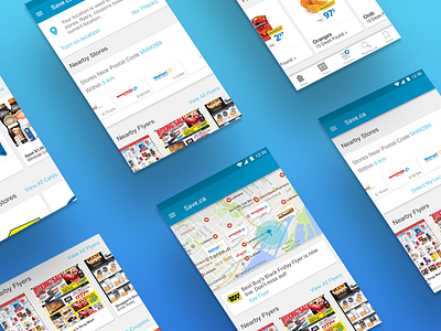 Save.ca app blue e commerce home page location mobile ui ux design