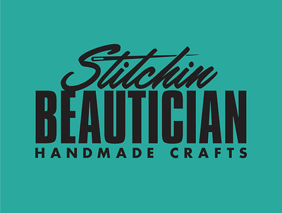 Stitchin Beautician branding crafts diy icon logo sewing typography