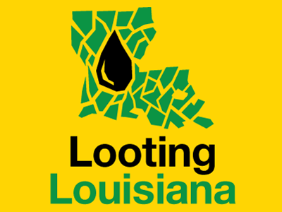 Looting Louisiana — Title Graphic / Identity documentary film fracking helvetica identity logo louisiana oil vector