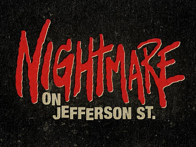 Nightmare On Jefferson Street Logo 1980s distressed grunge halloween horror lettering logo logotype retro