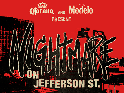 Nightmare On Jefferson Street Poster (Full Image Attached) grunge halloween horror lettering poster retro typography