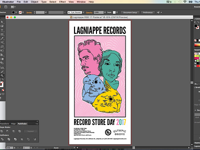 Lagniappe Records RSD 2017 Poster (Full Image Attached) illustration lafayette lagniappe records louisiana poster psychedelic record store day records vector vinyl