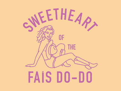 Sweetheart Of The Fais Do-Do cowgirl illustration louisiana pinup retro summer tshirt vintage western