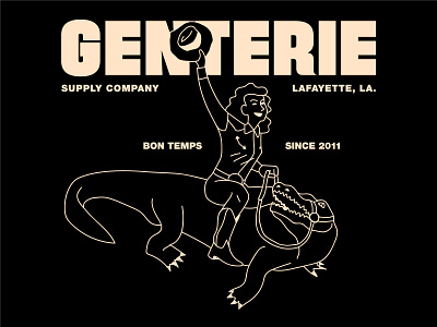 Genterie Gator Girl cowboy cowgirl drawing gator illustration louisiana shirt design tshirt western yeehaw
