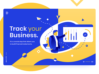 Business Statistics - Landing Page app brand design flat header illustration interface ios site ui ux web