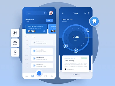 Pharmagy - Medical App 👩‍⚕️ alarm app blue clean clock drug health healthcare medical medicine mobile pills reminder ui ux